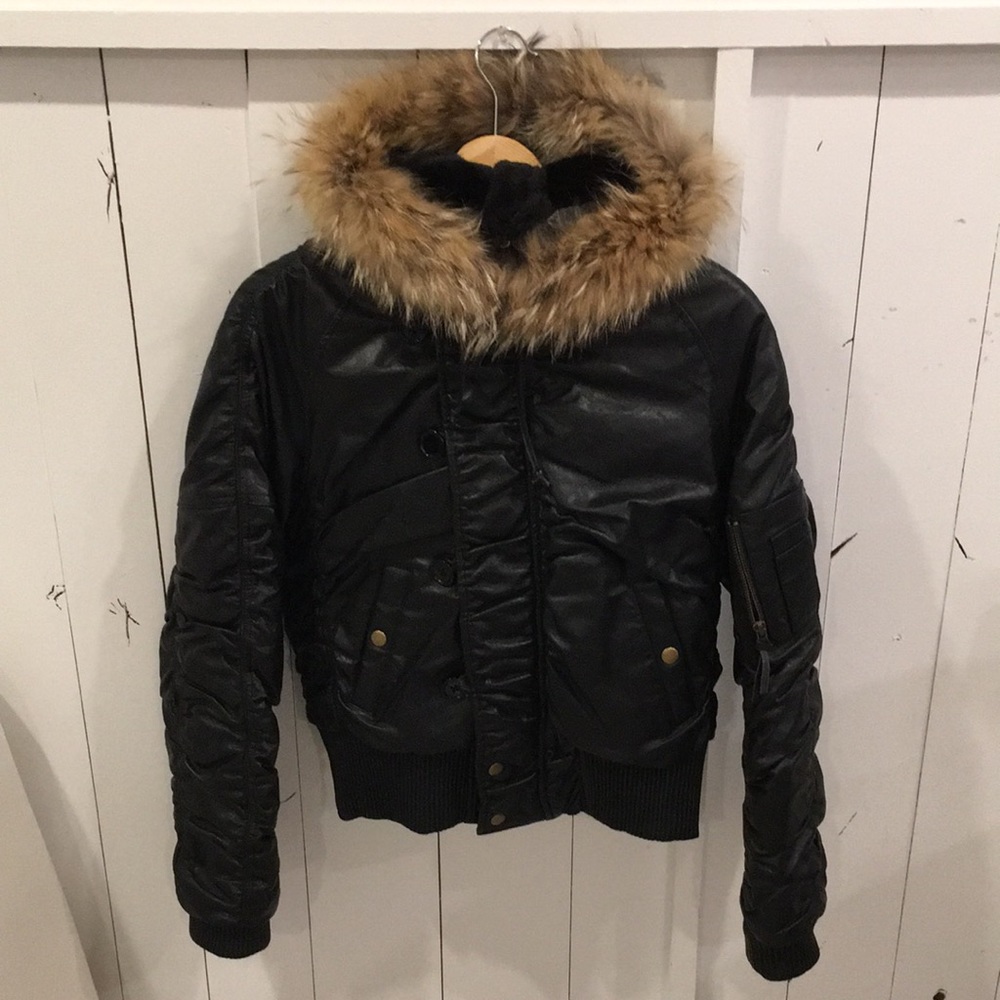 Alpha Industries leather bomber jacket